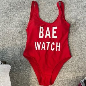 Amazon clothing red BAE WATCH one piece.